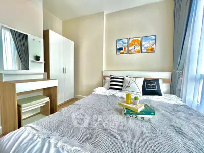 Bright and cozy bedroom with modern decor and natural light