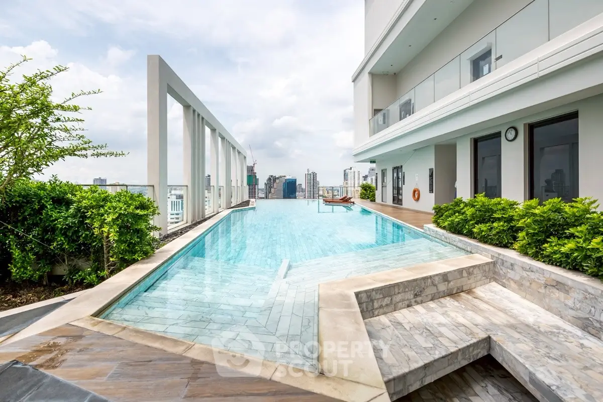Luxurious rooftop infinity pool with stunning city views and modern architecture.