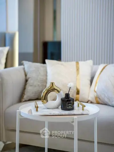 Elegant living room with stylish decor and plush cushions, perfect for modern comfort and luxury.