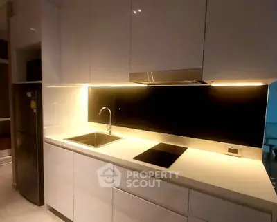 Modern kitchen with sleek cabinetry and induction cooktop