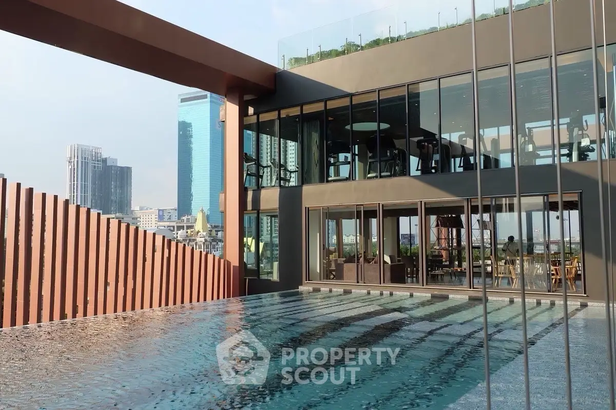 Luxurious rooftop pool with stunning city views and modern architecture.