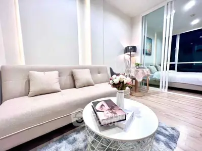 Modern living room with cozy sofa and elegant decor in a stylish apartment