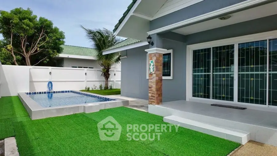 Charming modern home with private pool and lush garden, perfect for relaxation and entertaining.