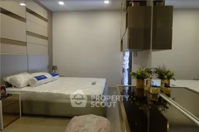 Luxurious modern bedroom with stylish decor and elegant furnishings