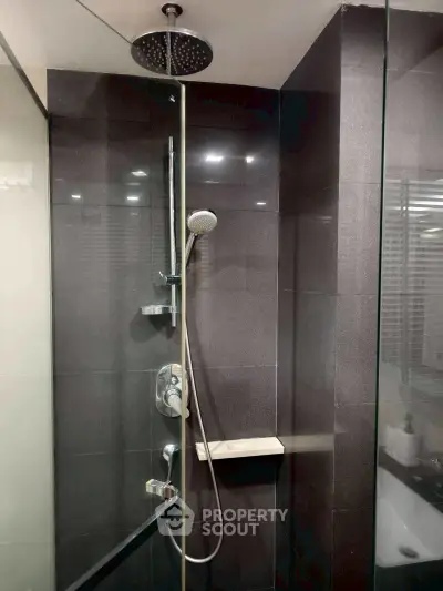 Modern bathroom with sleek shower design and glass enclosure