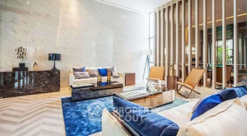 Luxurious modern living room with elegant decor and stylish furniture