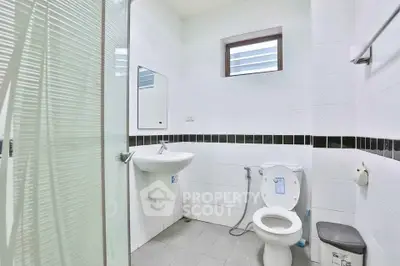 Modern bathroom with sleek fixtures and minimalist design