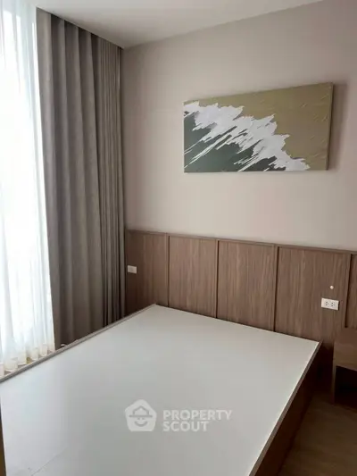 Modern bedroom with minimalist design and stylish wall art