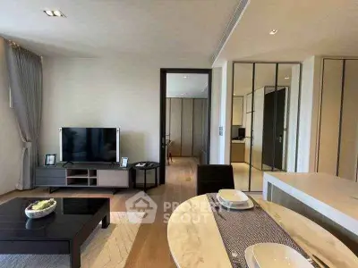 Modern living room with sleek furniture and open layout, perfect for contemporary living.