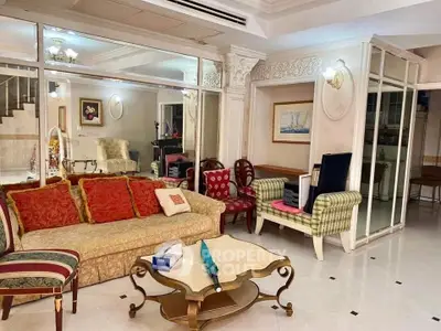 Elegant living room with classic decor and stylish furniture