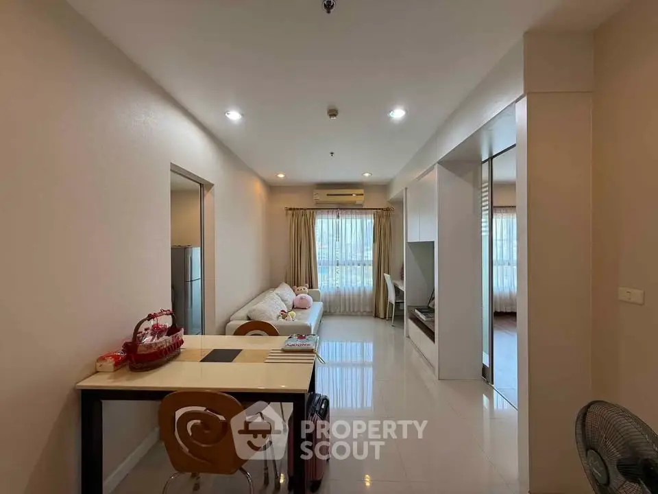 Modern living room with open layout and stylish furniture