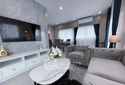 Luxurious modern living room with elegant decor and stylish furniture