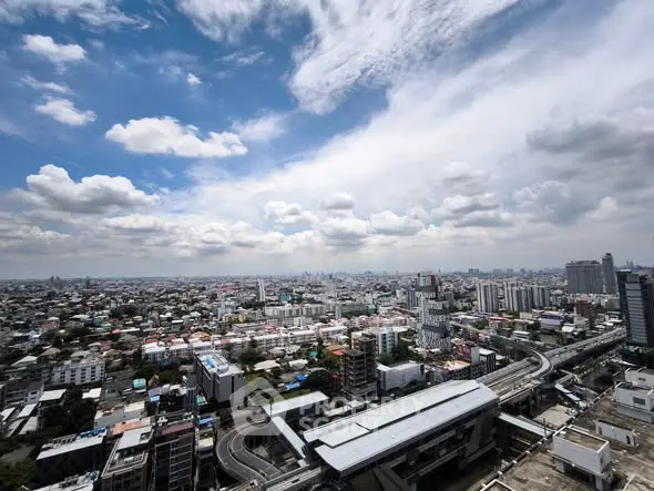 Stunning cityscape view from high-rise building showcasing urban skyline and vibrant city life.