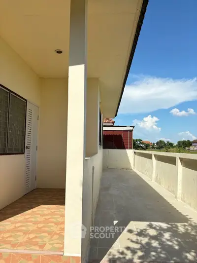 Spacious balcony with scenic view in modern residential property