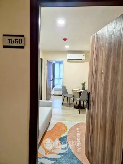 Modern apartment entrance with cozy interior and stylish decor