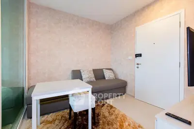 Cozy living room with modern sofa and stylish decor