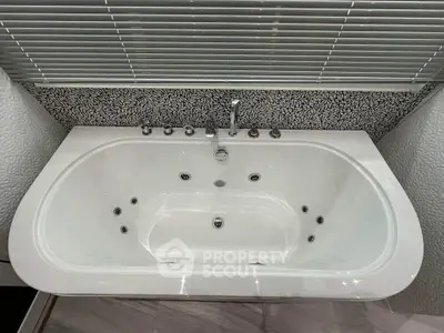 Luxurious bathroom with modern jacuzzi tub and stylish decor