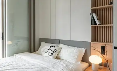 Modern bedroom with stylish decor and cozy ambiance