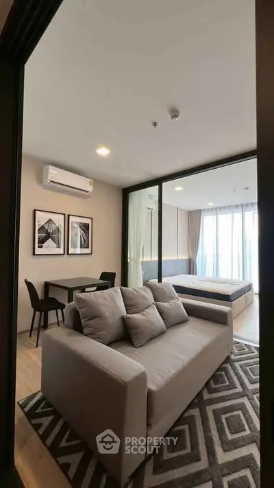 Modern studio apartment with stylish decor and natural light