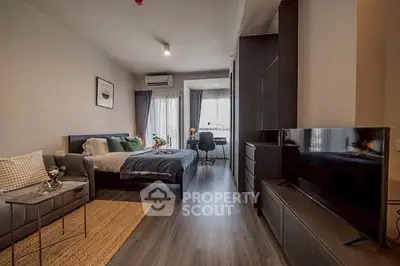 Modern studio apartment with stylish decor and natural light