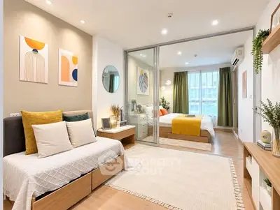 Modern studio apartment with stylish decor and natural light