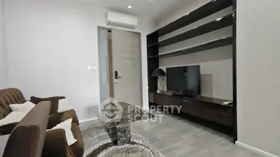 Modern living room with sleek furniture and stylish decor