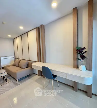 Modern living room with stylish furniture and elegant decor