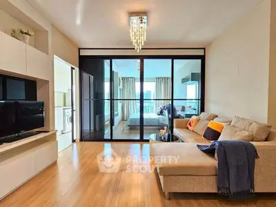 Modern living room with elegant decor and spacious layout
