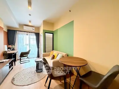 Modern living room with stylish furniture and natural light