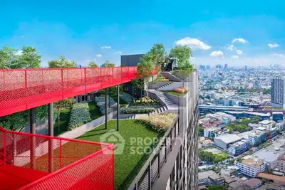 Stunning rooftop garden with panoramic city views and modern design elements.