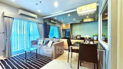 Luxurious modern living room with elegant decor and ample natural light