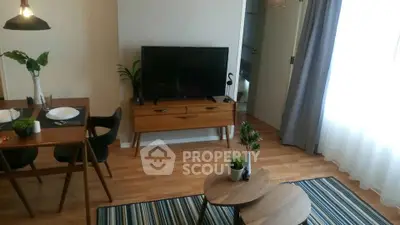 Stylish living room with modern furniture and natural light