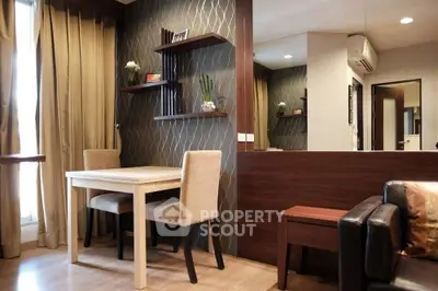 Stylish modern living room with elegant dining area and chic decor