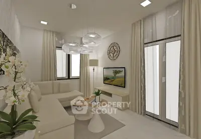 Elegant modern living room with chic decor and natural light