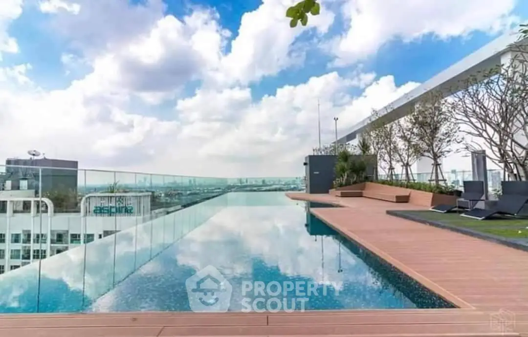Stunning rooftop infinity pool with panoramic city views and modern design.
