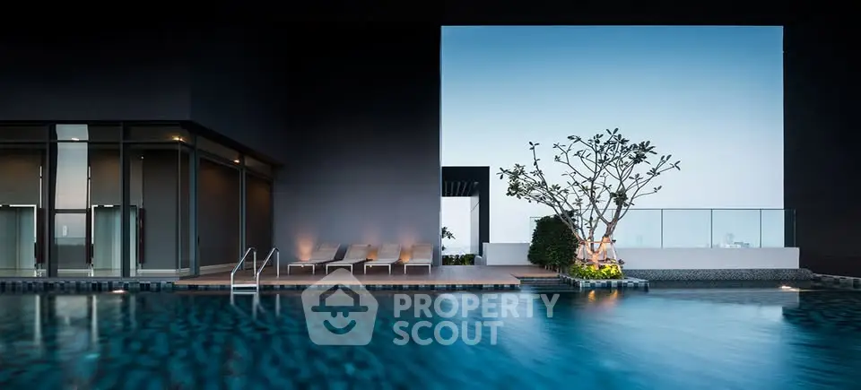 Luxurious rooftop pool with stunning city views and modern design.