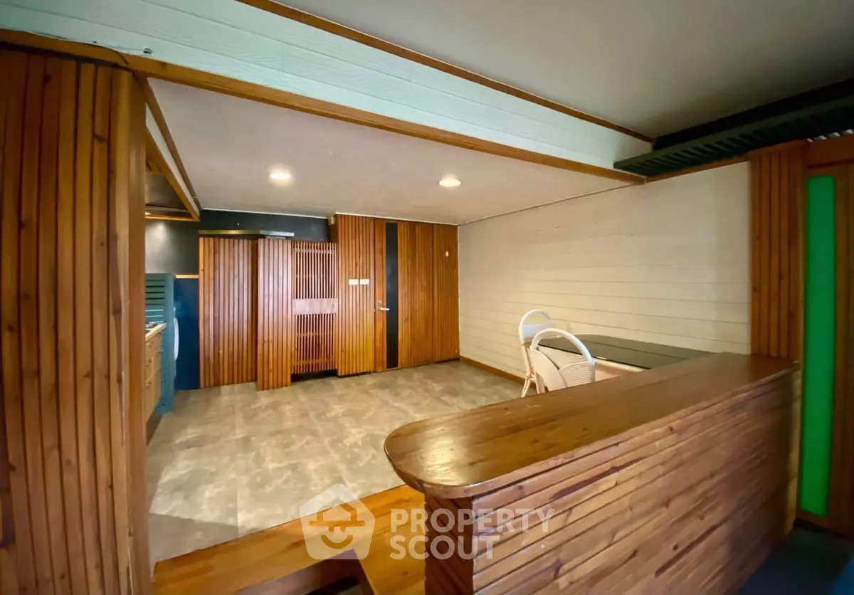 Charming wooden interior with unique design and cozy atmosphere