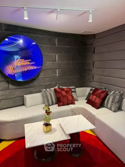 Luxurious modern living room with plush seating and stylish decor