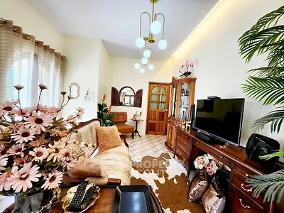 Charming vintage-style living room with elegant decor and cozy ambiance