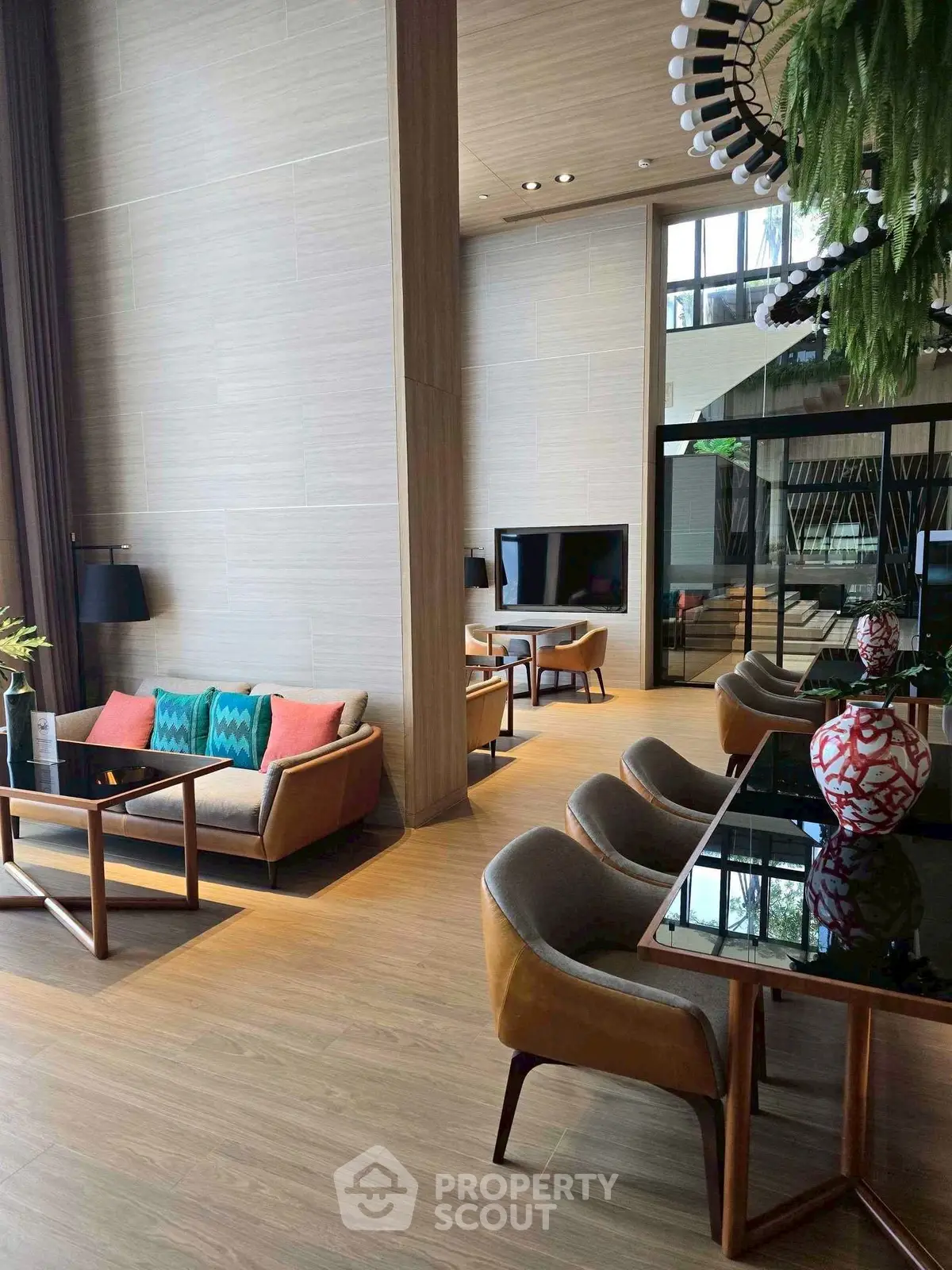 Luxurious modern living room with elegant decor and spacious seating area, perfect for relaxation and entertainment.
