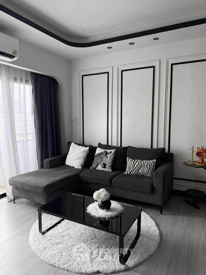 Stylish living room with modern decor and cozy sectional sofa