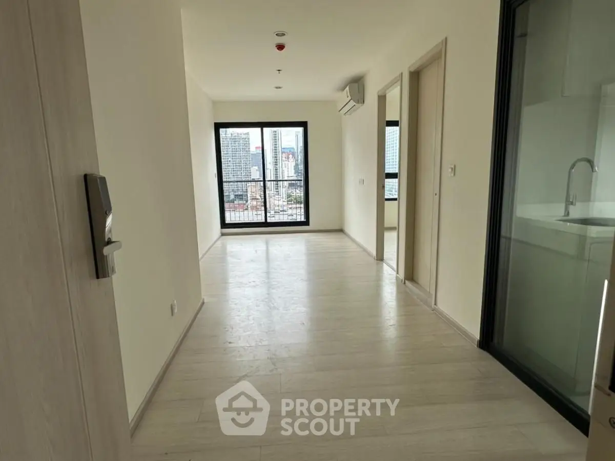 Spacious modern apartment with city view and sleek interior design