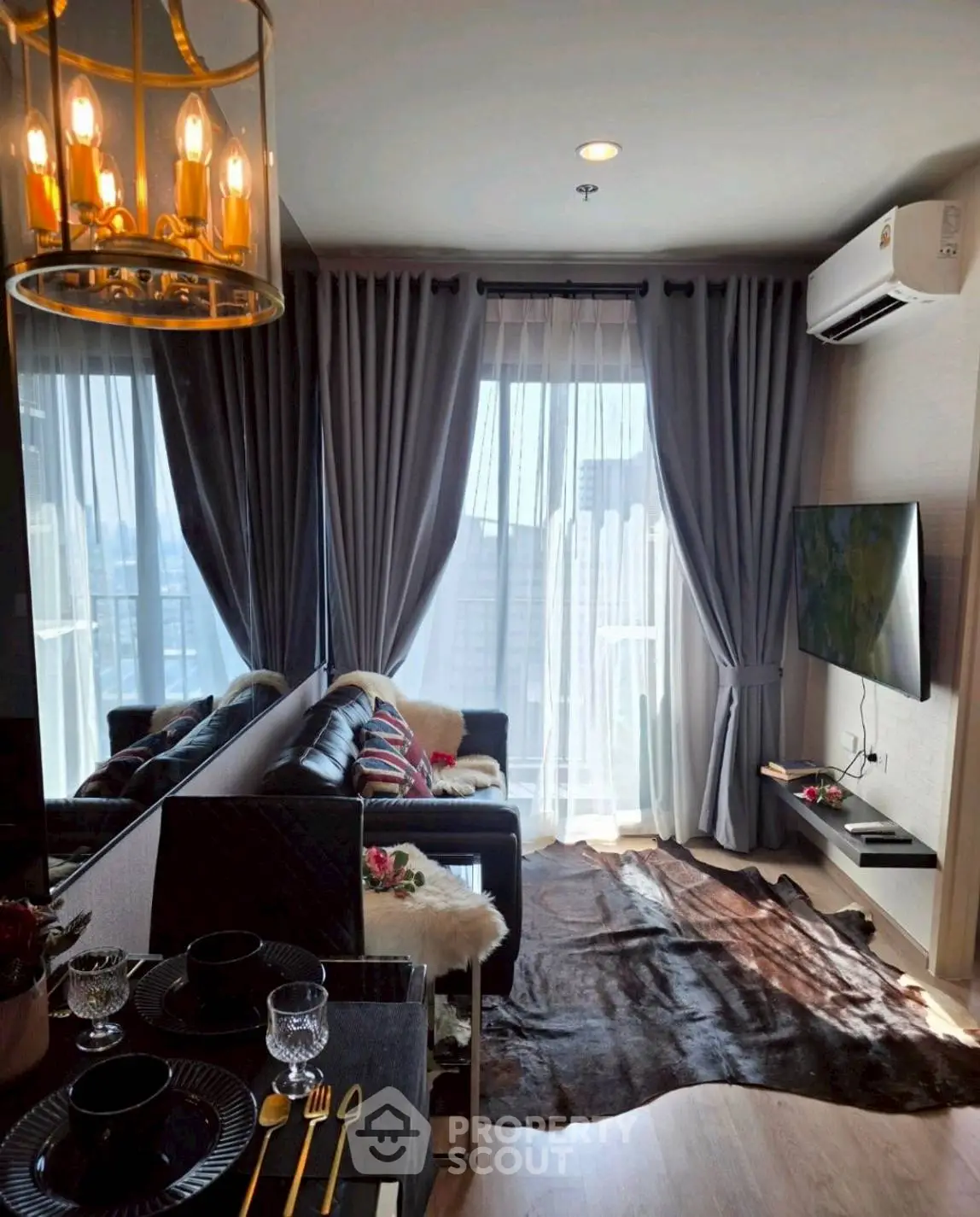 Stylish modern living room with elegant decor and natural light