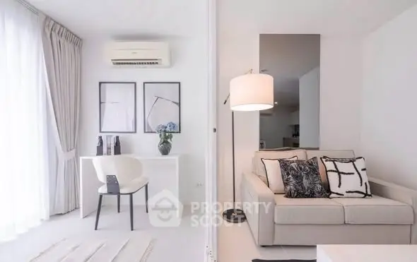 Modern living room with stylish decor and natural light