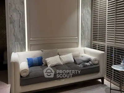 Elegant living room with modern sofa and stylish decor