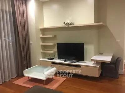 Modern living room with sleek TV unit and stylish decor