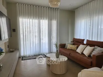 Stylish living room with modern decor and natural light