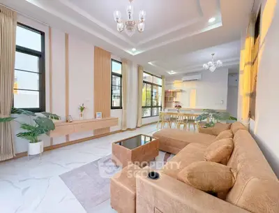 Spacious modern living room with elegant decor and open layout