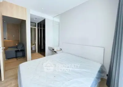Modern bedroom with minimalist design and natural light