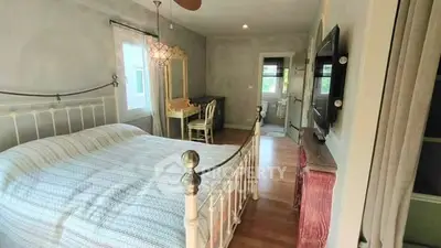 Charming bedroom with vintage decor and natural light